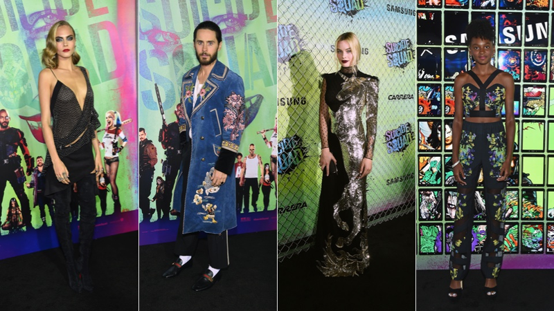 Illustration for article titled Glams & Nerds Mix On the Suicide Squad Premiere Red Carpet